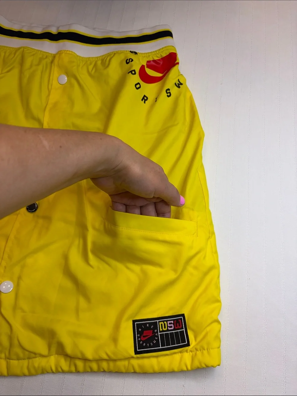 Nike Bright Yellow Snap-Front Athletic Mini Skirt